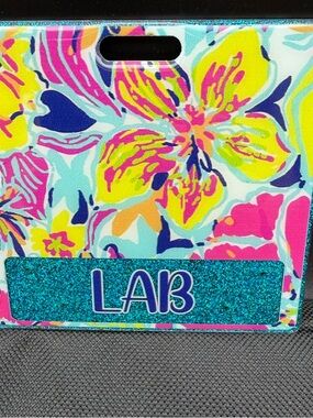 Badge Buddies ID Badge Holder for Lab Tech NEW Floral Pattern